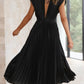 Timeless Elegance: Draped V-Neck Pleated Skirt Dress