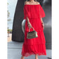 🔥50% off for a limited time👗Ladies Elegant Dress Chiffon Cake Maxi Dress