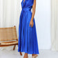 Timeless Elegance: Draped V-Neck Pleated Skirt Dress