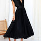 Timeless Elegance: Draped V-Neck Pleated Skirt Dress