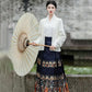 Women's Retro Ethnic Costume Pleated Dress Set