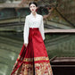 Women's Retro Ethnic Costume Pleated Dress Set