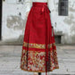 Women's Retro Ethnic Costume Pleated Dress Set