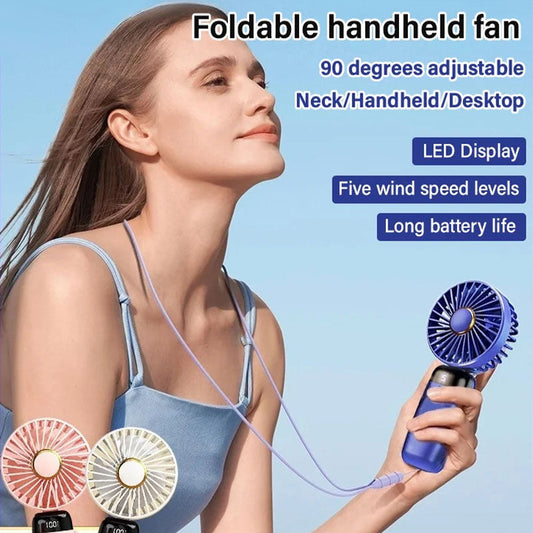 🔥Hot Sales 🔥-Adjustable Angle Foldable Handheld Stand Fan