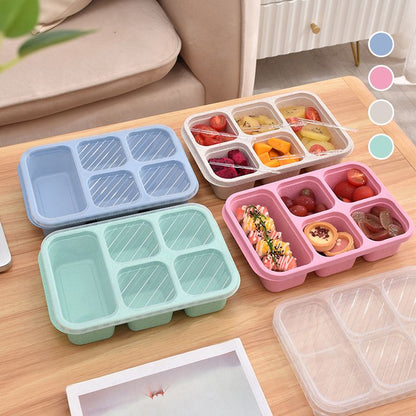 Reusable 5 Compartment Lunch Snack Box with Lid