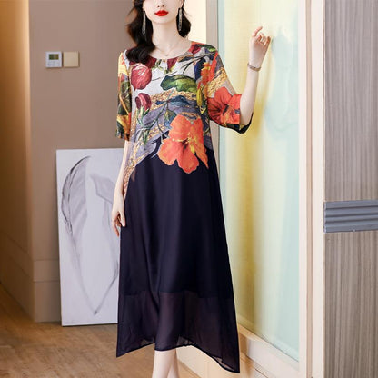 ✨Women's Elegant Flowy Floral Print Plus Size Dress