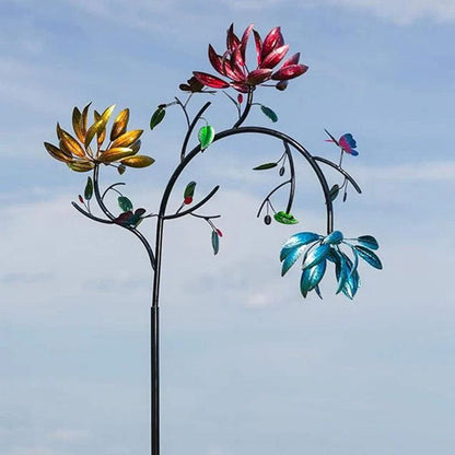 Simulated Flower & Butterfly Iron Ornament for Garden