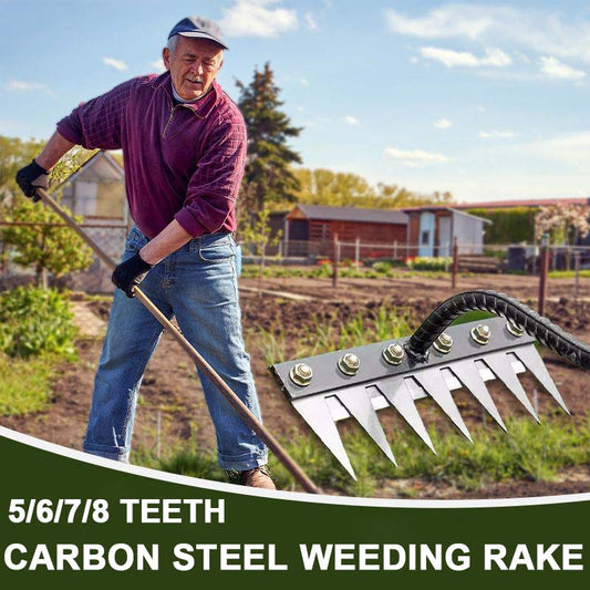 🔥HOT SALE🔥 5/6/7/8 Teeth Carbon Steel Garden Weeding Rake