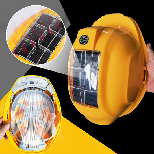 Multifunctional Solar LED Safety Working Helmet Built-in 10500mAh Dual Fans