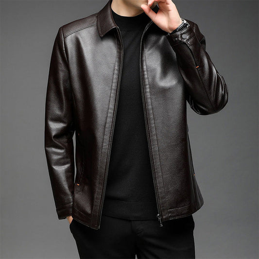 💥2024 NEW-Men's Windproof Warm Leather Jacket